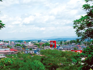 花巻城本丸跡から北方の眺望