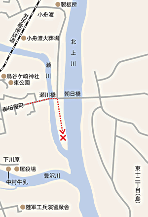 瀬川と北上川が合流していたころの地図（複製）