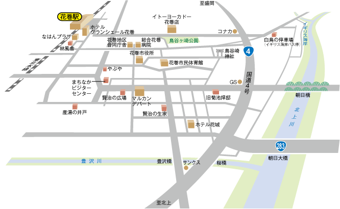 地図：ガイドブックの範囲